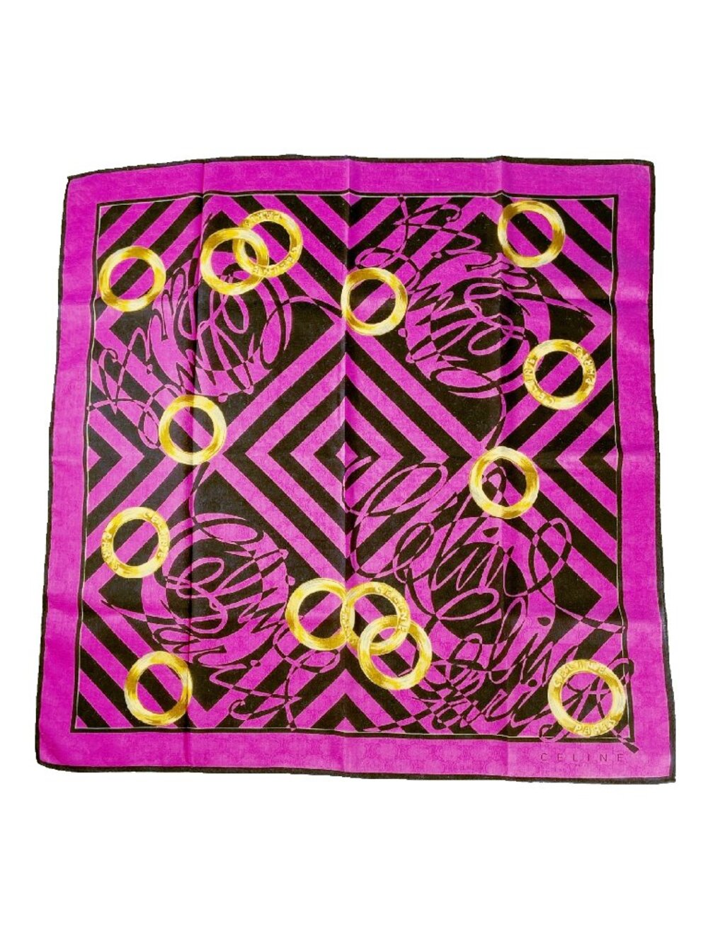 Vintage Celine Paris Cotton Scarf